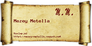 Mezey Metella névjegykártya